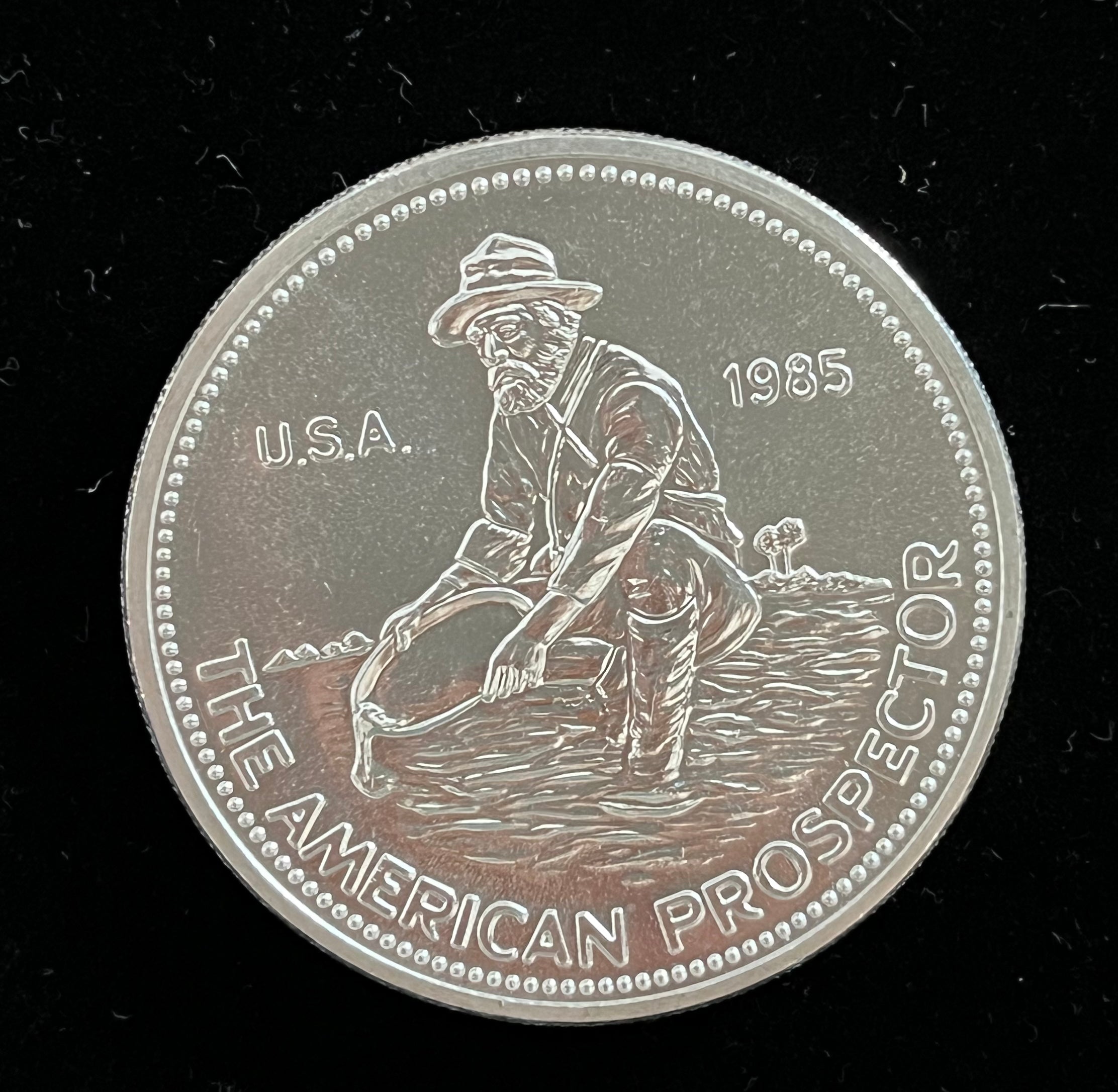 1985 Englehard 1oz Prospector Round Belmont Bullion